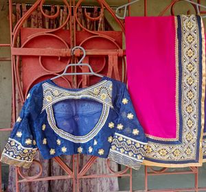 Designer Saree With Stitched Blouse