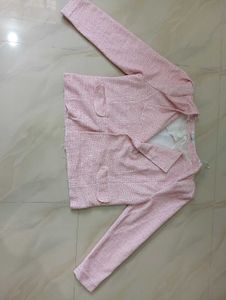 Pink Tweed Cropped Jacket