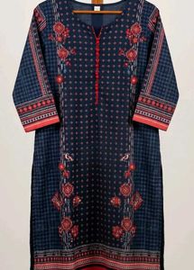 Stylish Navy Blue Printed Kurta