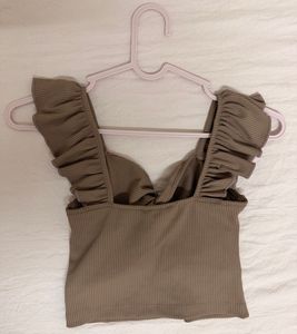 Ribbed Ruffle Top