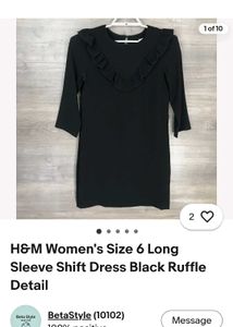 H&amp;M Chic Black Ruffle Dress
