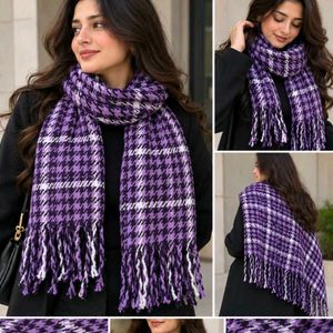 Purple Houndstooth Scarf