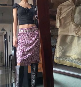 Floral purple midi skirt
