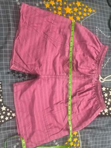 Pink Striped Comfortable Shorts