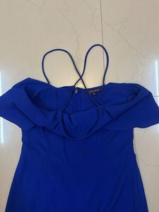 Royal Blue criss corss front back Jumpsuit