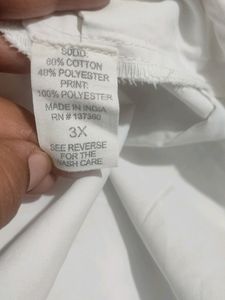 White Top Blue Floral Print Sleeves For 42 Bust