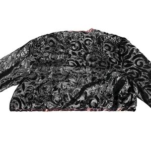 Summer Black Velvet Cropped Bolero Jacket