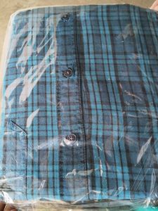 Men's Blue Plaid Shirt