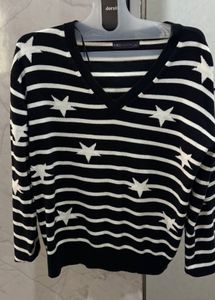 Black & White Star Knit Sweater