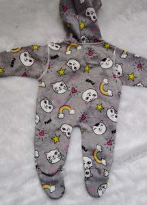 Cute Cat Print Baby Onesie