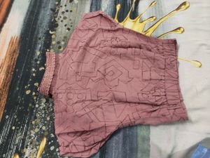 Stylish Pink Embroidered Button-Up Top