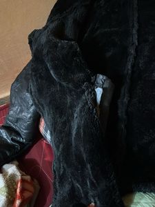 Men's Black Faux Leather Aviator Jacket