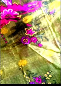 A Beautiful Tissue Saree With Blouse