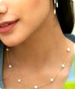 Necklace Gold pearls Chain adjustable British st
