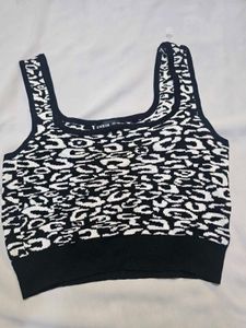Shein Leopard Knit Crop Top