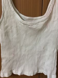 Ribbed Tank Top with 'Favourite' Detail
