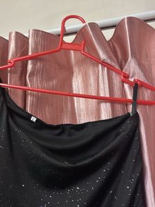 Sparkly One-Shoulder Black Dress
