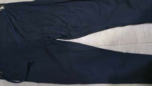 Navy Blue Comfort Fit Pants with white t-shirt
