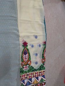 Teal Bandhani Saree