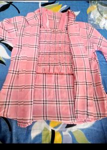 Pink Plaid Top &amp; Shrug Set