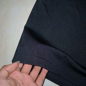 NET NECK CROP BLACK TOP