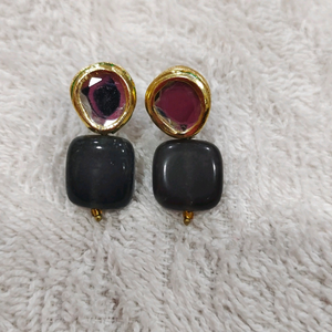 single line kundan necklace set