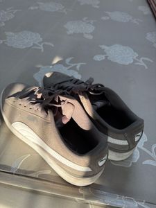 Puma Grey Suede Sneakers