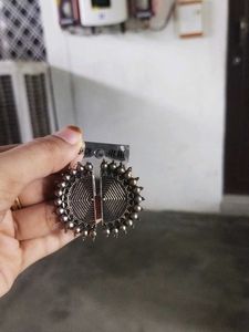 Oxidized Silver Jhumka Earrings