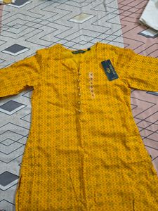 Vibrant Yellow Printed Kurta