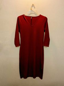 Price Drop - TT Maroon Knee-Length Dress