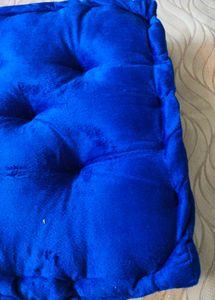 Vibrant Blue Velvet Tufted Floor Pillow