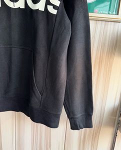 Adidas Black Big Logo Fleeced Hoodie