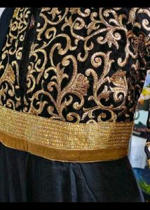 Elegant Black &amp; Gold Anarkali Gown