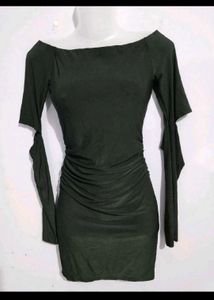 Chic Black Off-Shoulder Ruched Mini Dress