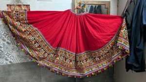 Navratri garba Red Lehenga Choli Set