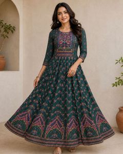 Elegant Green Printed Kurta