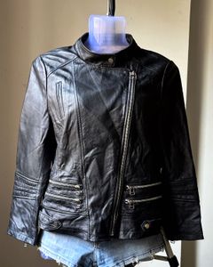 Sheepskin Leather Jacket - Thrifted