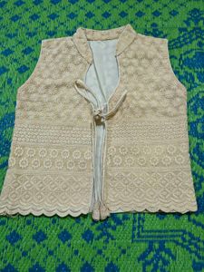 Embroidered Beige Ethnic Jacket