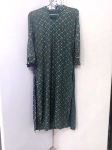 Stylish Green Printed Kurta Set
