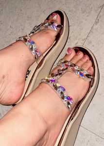 Sparkly Embellished Platform Sandals