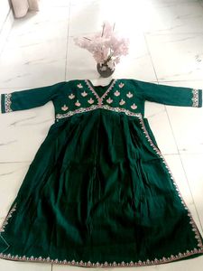 Embroidered Green Kurta Set 3XL