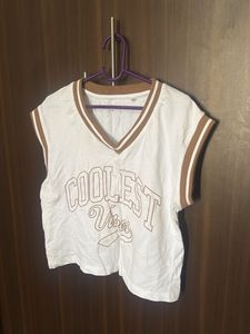 White 'Coolest Vibes' Crop Top
