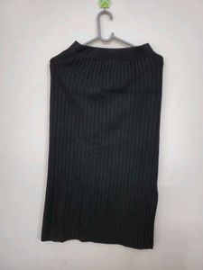 Black Knit Midi Skirt