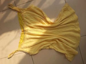 Yellow Lace Trim Cami Top