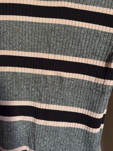 H&amp;M Striped Ribbed Knit Sweater