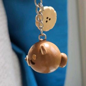 Sleepy Brown Bear Keychain 🐻 💤
