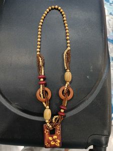 Boho Wooden Beaded Necklace