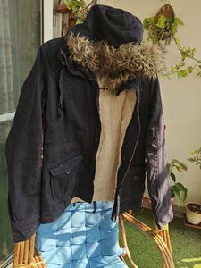 Imported Woolen Jacket With Fur