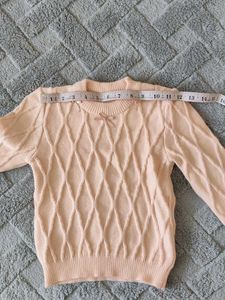 Cute Pink Knit Sweater with Bows
