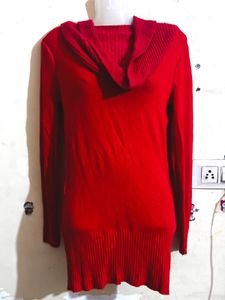 Red Knit Pullover Sweater